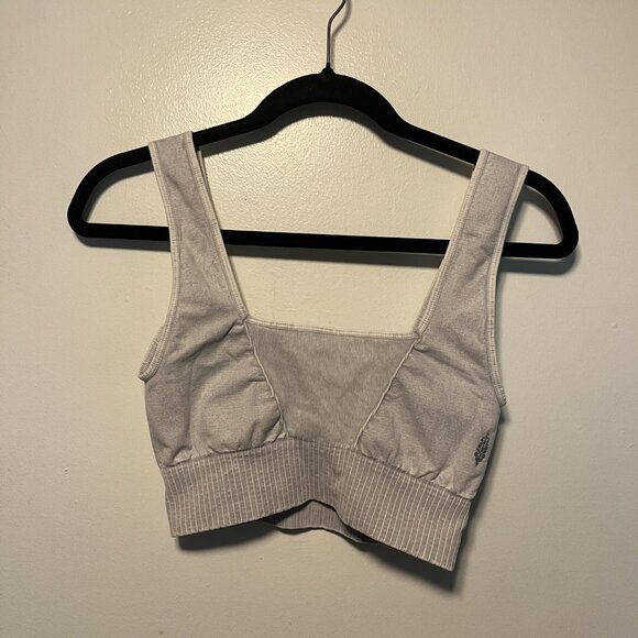 Free People Movement Gray Ribbed Crop Tank Top – Women’s M/L - Picture 4 of 4